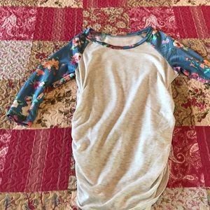 Floral Raglan Maternity Shirt